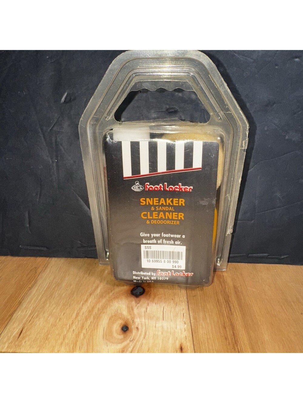 Vintage Foot Locker Sneaker Cleaner Kit Shoe Sandal Deodorizer Brush Sponge NOS